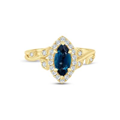 Bailey London Blue Topaz and Lab Grown Diamond Engagement Ring in 14K Yellow Gold (1/3 ct. tw.)