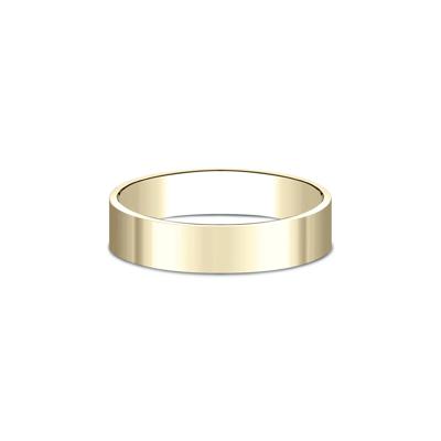 Flat Plain Wedding Band in 14K Yellow Gold, 5MM
