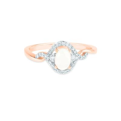 Opal and Diamond Ring in 14K Rose Gold (1/7 ct. tw.)