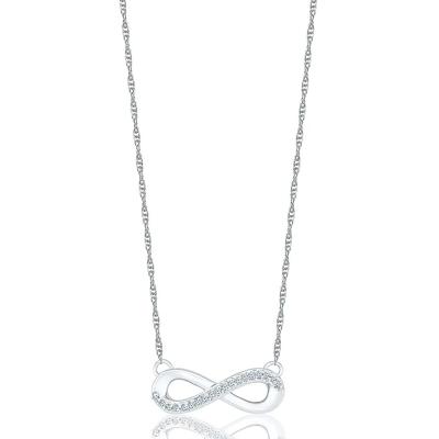 Diamond Infinity Necklace in Sterling Silver
