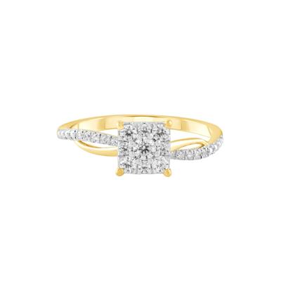 Diamond Composite Promise Ring in 10K Yellow and White Gold (1/3 ct. tw.)