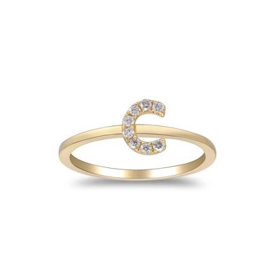 Diamond Accent "C" Initial Ring in 10K Yellow Gold