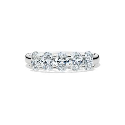Lab Grown Diamond Five-Stone Oval Anniversary Band in 14K White Gold (1 1/2 ct. tw.)