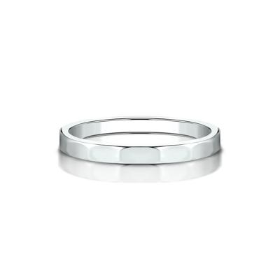 Faceted Wedding Band in 14K White Gold