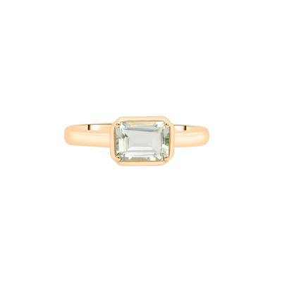 Green Amethyst Emerald-Cut Cocktail Ring in Vermeil