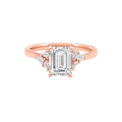 Lyla Lab Grown Diamond Emerald-Cut Engagement Ring in 14K Rose Gold (2 1/4 ct. tw.)