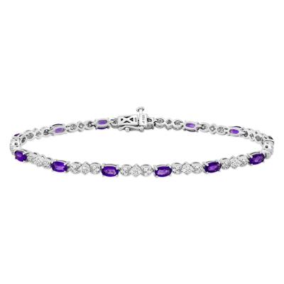 Amethyst and Lab-Created White Sapphire Bracelet in Sterling Silver