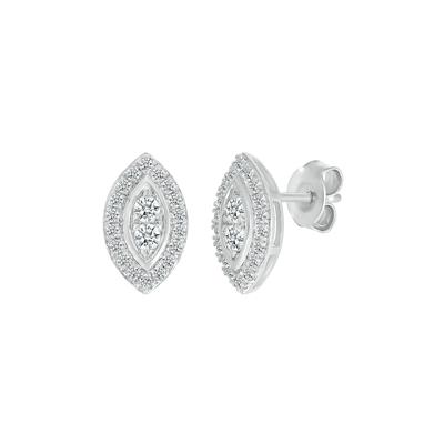 Marquise-Shaped Multi-Diamond Stud Earrings in 10K White Gold (1/2 ct. tw.)