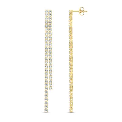 Lab Grown Diamond Double Drop Earrings in 14K Yellow Gold (1 1/2 ct. tw.)
