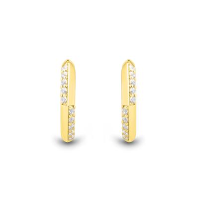 Lab Grown Diamond Hoop Earrings in Vermeil 14.5MM (1/5 ct. tw.)