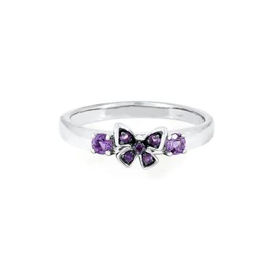 Amethyst Butterfly Stack Ring in Sterling Silver