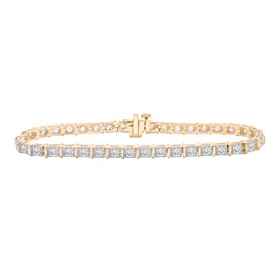 Diamond Faux-Channel Bar Bracelet in 10K Yellow Gold (2 1/2 ct. tw.)