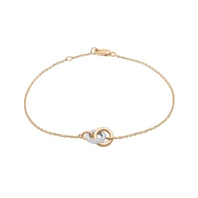 Linked Circle Bracelet in Sterling Silver and Vermeil