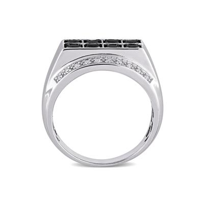 Men’s Black & White Diamond Ring in Sterling Silver (1 ct. tw.)