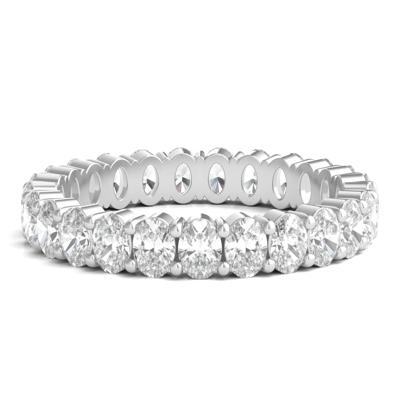 Oval-Shaped Diamond Wedding Band with Eternity Setting in 14K White Gold (2 ct. tw.)