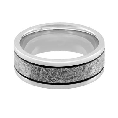 Men's Band in Cobalt Chrome & Meteorite, 7.5MM