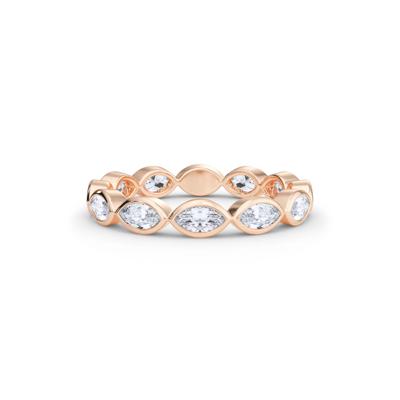 Diamond Bezel-Set Marquise True Eternity Band in 14K Rose Gold