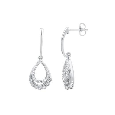 Diamond Double Teardrop Earrings in 10K White Gold  (1/3 ct. tw.)