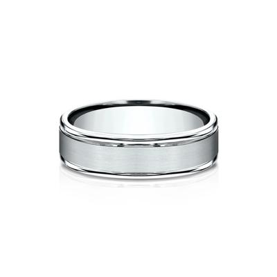 Men’s Satin Wedding Band in Platinum, 6MM