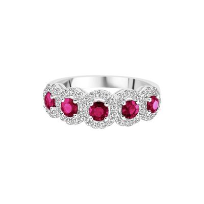 Ruby & 1/3 ct. tw. Diamond Ring in 14K White Gold