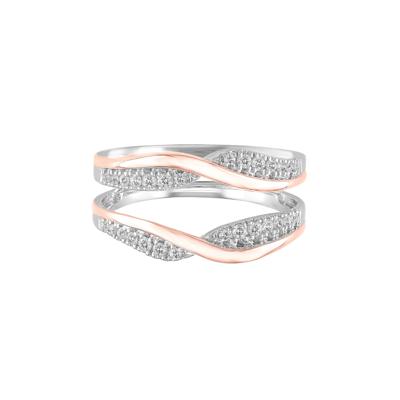 Diamond Twist Ring Enhancer in 14K White & Rose Gold (1/4 ct. tw.)