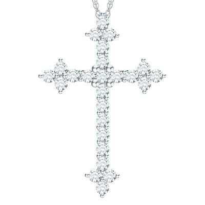 1 ct. tw. Diamond Cross Pendant in 10K White Gold