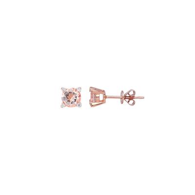 Morganite & Diamond Earrings in 10K Rose Gold