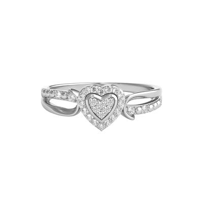 1/10 ct. tw. Diamond Heart Promise Ring in Sterling Silver