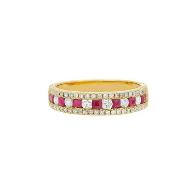 Ruby & 1/3 ct. tw. Diamond Band in 10K Yellow Gold