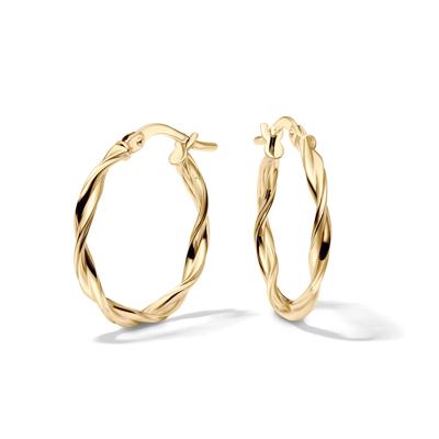 Twist Hoop Earrings in 14K Yellow Gold