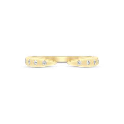 Lab Grown Diamond Burnished Open Band in 14K Yellow Gold (1/10 ct. tw.)