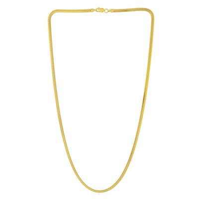 Oval Snake Chain in 14K Yellow Gold, 3.3MM, 18"