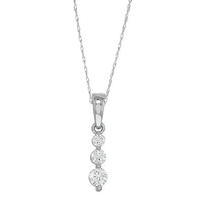 1/4 ct. tw. Diamond Three-Stone Pendant in 10K White Gold