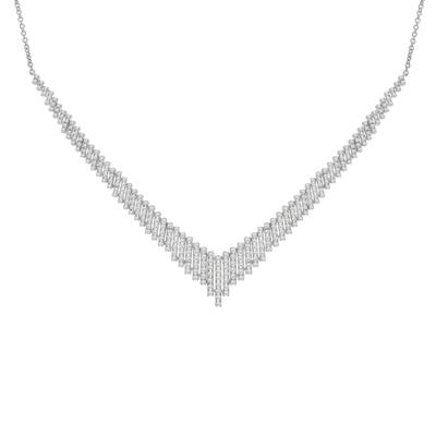 Diamond Graduated V Necklace in 10K White Gold (1 ct. tw.)