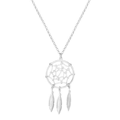 Dream Catcher Necklace in Sterling Silver