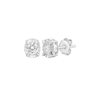 Oval Diamond Stud Earrings in 10K White Gold (1/2 ct. tw.)