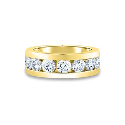 Men’s Channel-Set Lab Grown Diamond Wedding Band in 10K Yellow Gold (3 ct. tw.)