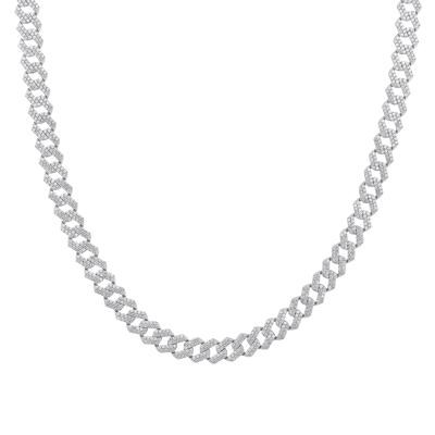 Lab Grown Diamond Pavé Curb Necklace in 14K White Gold (15-1/4ct. tw.)