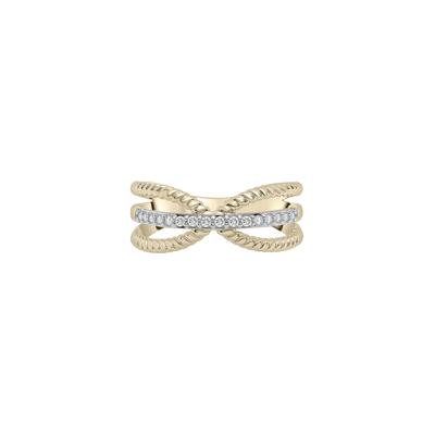 Diamond Crossover Band in 10K Yellow Gold (1/7 ct. tw.)
