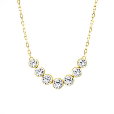 Lab Grown Diamond Multi-Stone Bezel-Set Necklace in 10K Yellow Gold (3/4 ct. tw.)