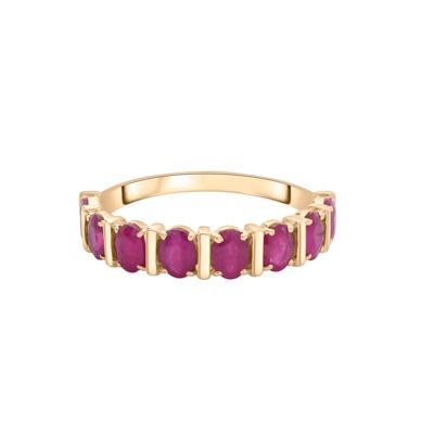 Ruby Faux-Channel Band in 10K Yellow Gold