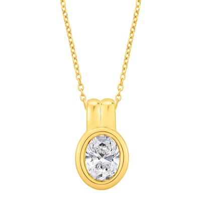 Lab Grown Diamond Oval Pendant in 14K Yellow Gold (1/2 ct. tw.)