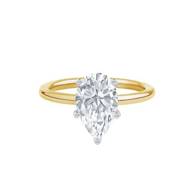 Lab Grown Diamond Pear-Shaped Solitaire Engagement Ring in 14K Yellow Gold (2 ct.)