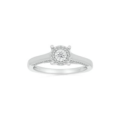 Diamond Halo Promise Ring in Sterling Silver (1/4 ct. tw.)