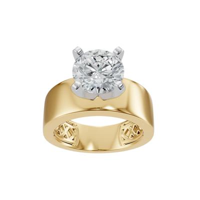 Wide Shank Semi-Mount Engagements Ring in 14K Gold (Setting Only)