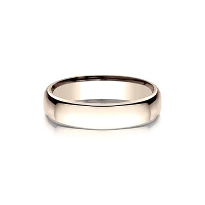 Men's High Polished Wedding Band in 14K Rose Gold, 4.5MM