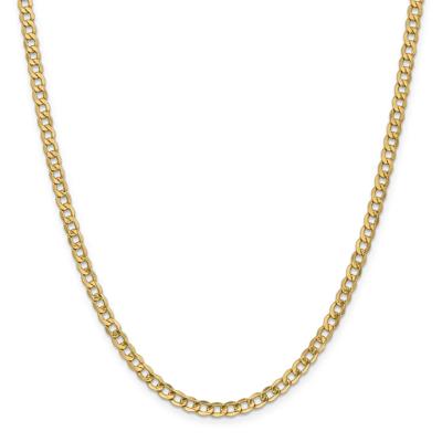 Semi-Solid Curb Link Chain in 14K Yellow Gold, 24"
