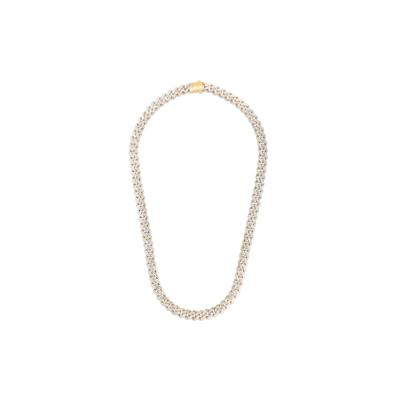 Miami Cuban Diamond-Cut Chain Necklace in 14K White and Yellow Gold, 9.5MM, 22"