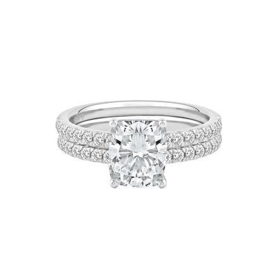 Charlotte Lab Grown Diamond Elongated Cushion-Cut Engagement Ring Set in 14K White Gold (2 3/4 ct. tw.)
