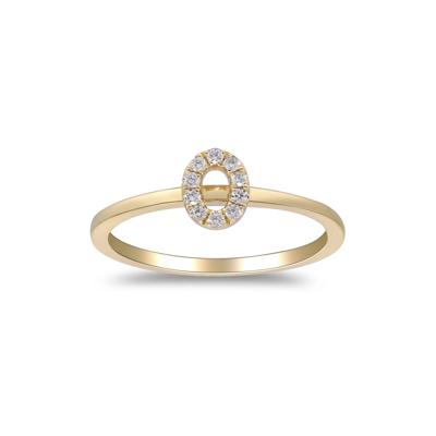 Diamond Accent "O" Initial Ring in 10K Yellow Gold